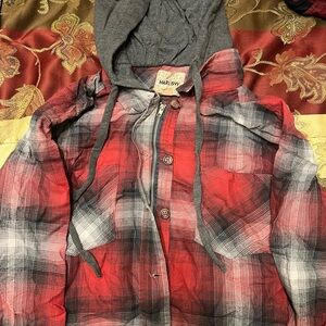 Men’s Harlow zipper/ button up hooded flannel size XL